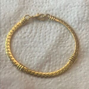 Gold Twisted Rope Bracelet with Hook Clasp